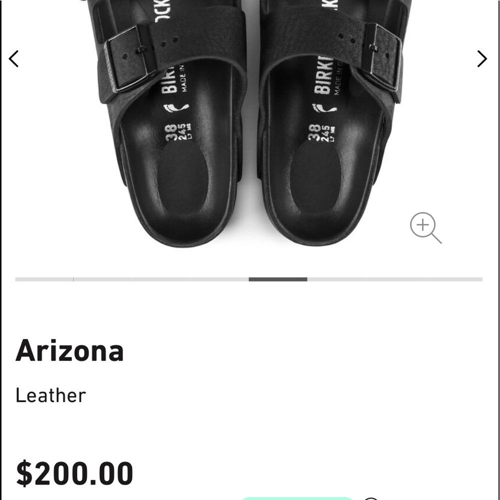 Birkenstock Arizona Natural Leather Black Two-Strap Sandals